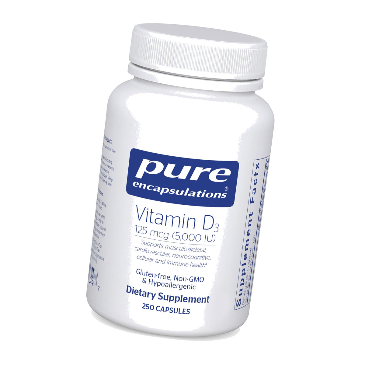 Pure Encapsulations Vitamin D3 125 mcg (5,000 IU), 250 Capsules