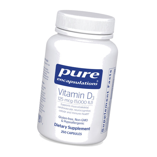 Pure Encapsulations Vitamin D3 125 mcg (5,000 IU), 250 Capsules