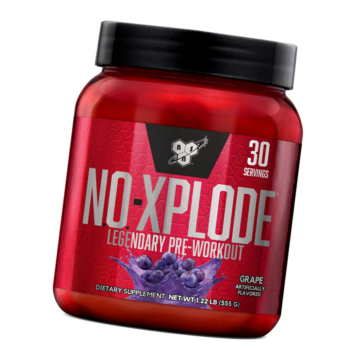 BSN N.O.-XPLODE Pre Workout Powder with Creatine, Grape, 30 Servings