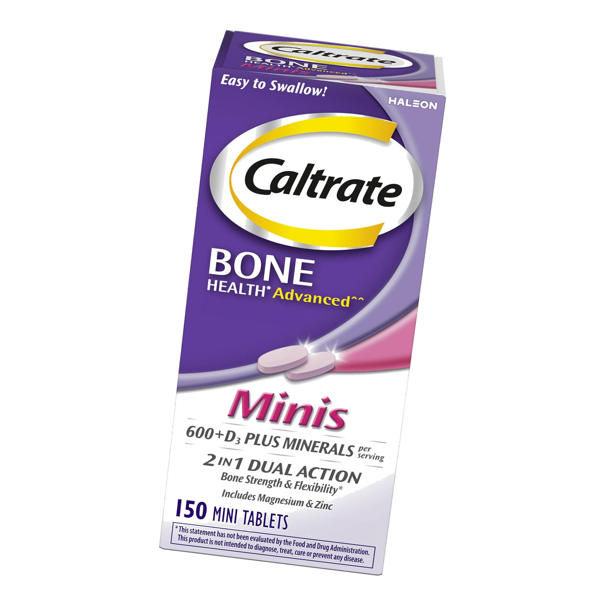 Caltrate Minis 600 Plus D3 Vitamin D and Calcium Supplement Tablets, 150 Ct