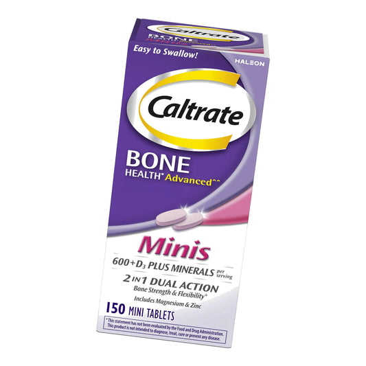 Caltrate Minis 600 Plus D3 Vitamin D and Calcium Supplement Tablets, 150 Ct