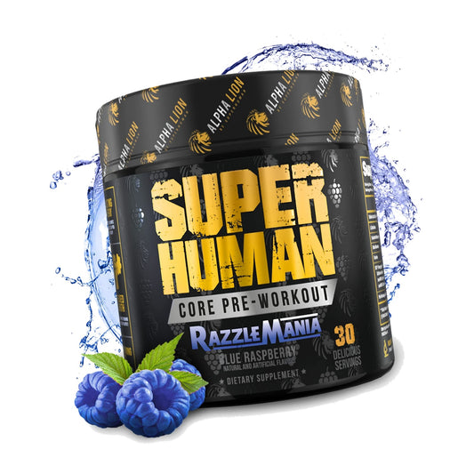 ALPHA LION Core Pre Workout w/Creatine for Performance, Beta Alanine for Muscle, Powder, L-Citrulline for Pump & Tri-Source Caffeine for Sustained Energy (30 Servings, Blue Raspberry Flavor)