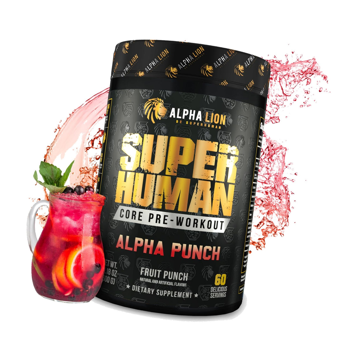 ALPHA LION Core Pre Workout Powder with Creatine for Performance, Beta Alanine for Muscle, L-Citrulline for Pump & Tri-Source Caffeine for Sustained Energy (60 Servings, Alpha Punch Flavor)