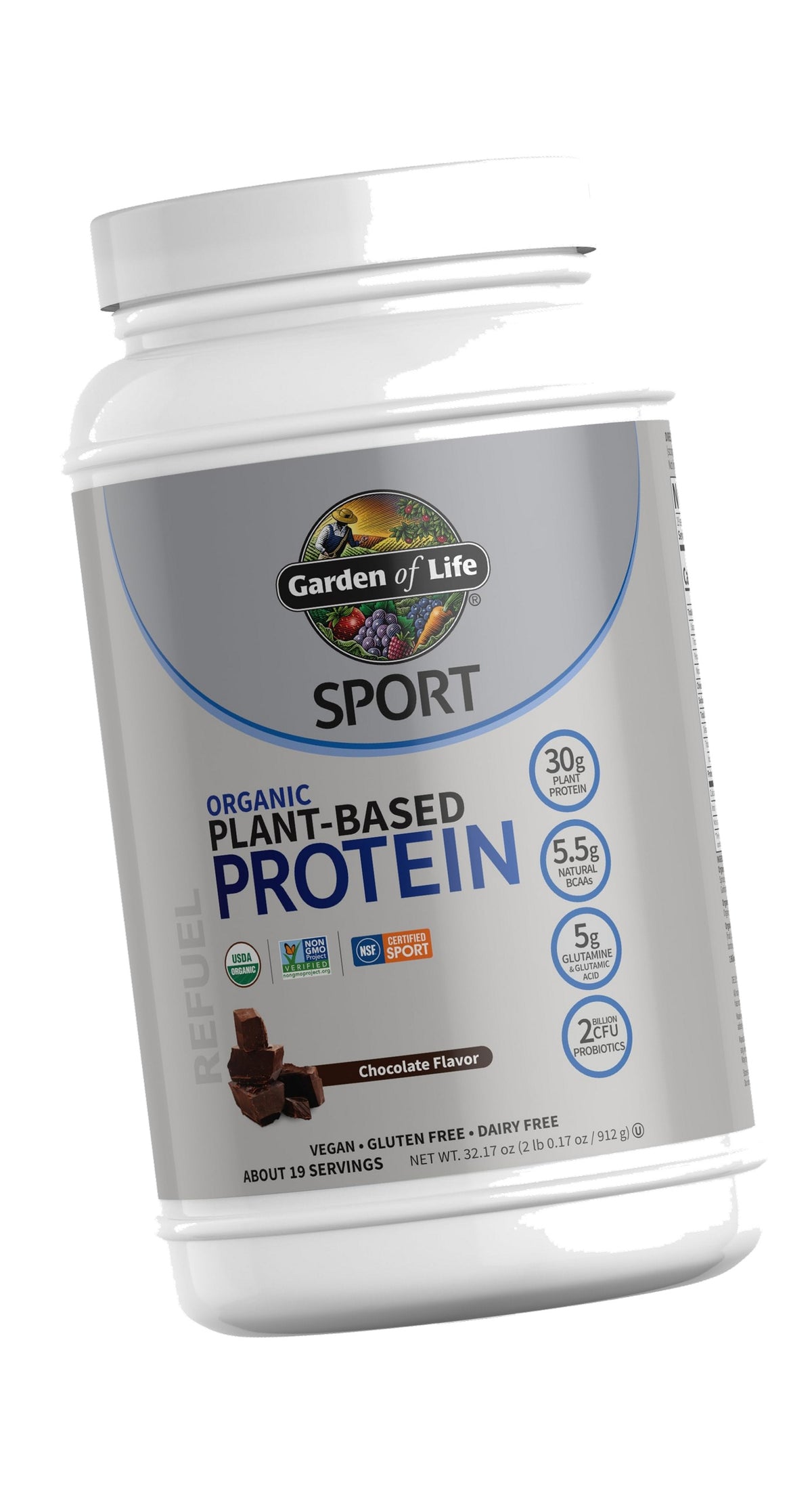 Garden of Life Sport Organic Vegan Protein Powder, Chocolate, 19 Servings