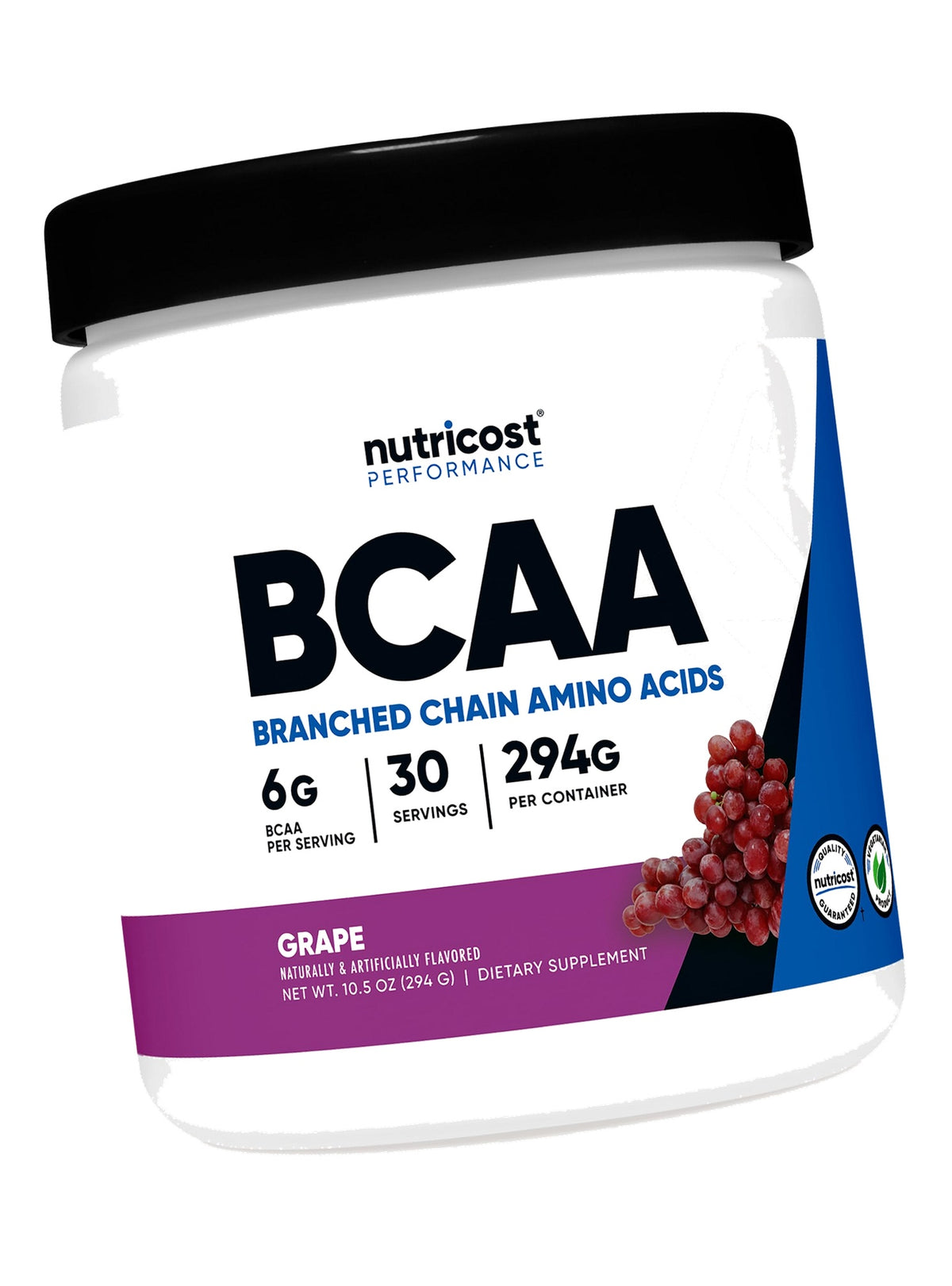 Nutricost BCAA Powder (Grape) 30 Servings, Optimal 2:1:1 Ratio, Vegetarian