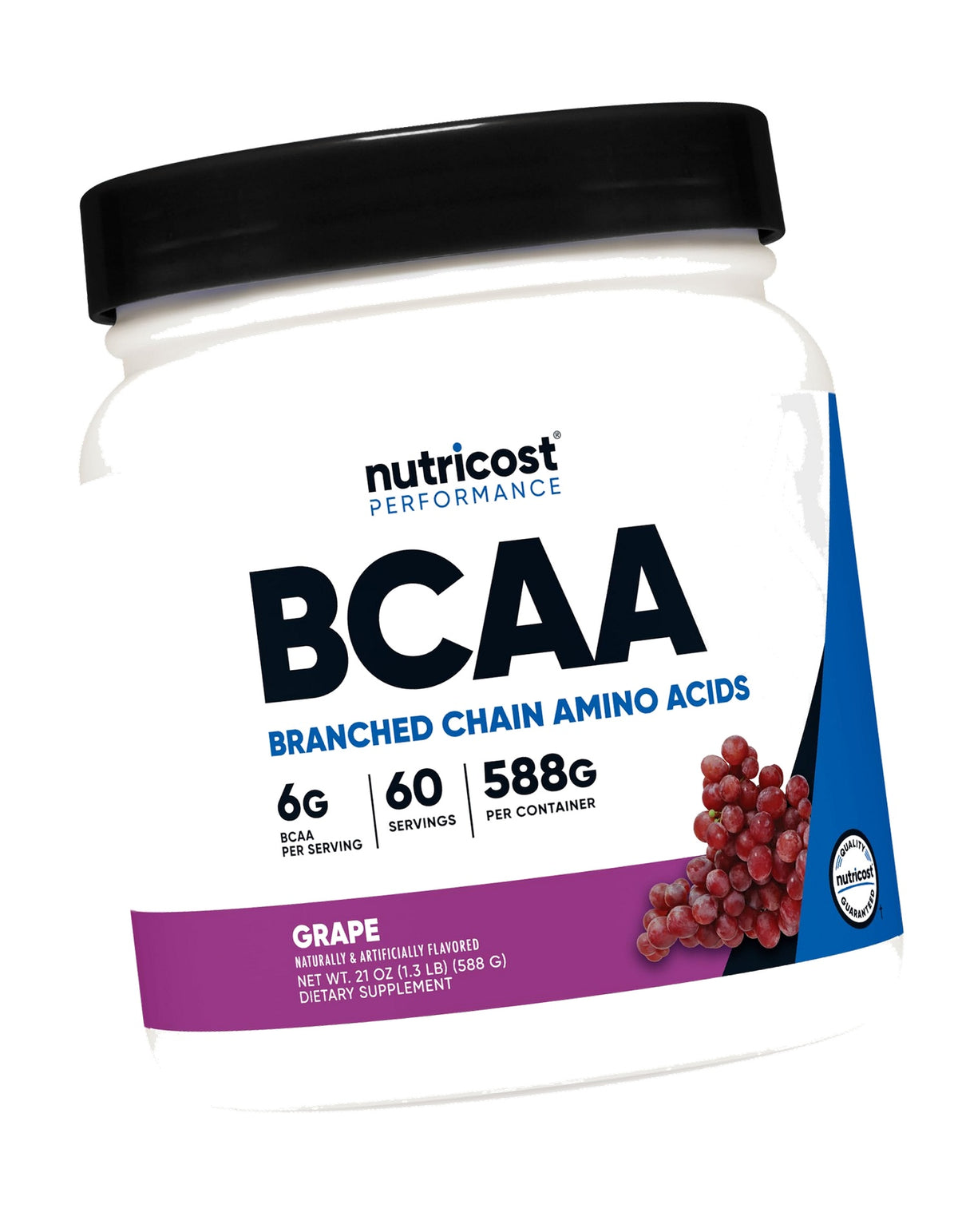 Nutricost BCAA Powder (Grape) 60 Servings, Optimal 2:1:1 Ratio, Gluten Free
