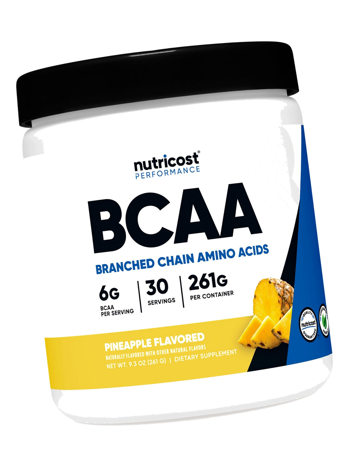Nutricost BCAA Powder (Pineapple, 30 Servings) - Optimal 2:1:1 Ratio