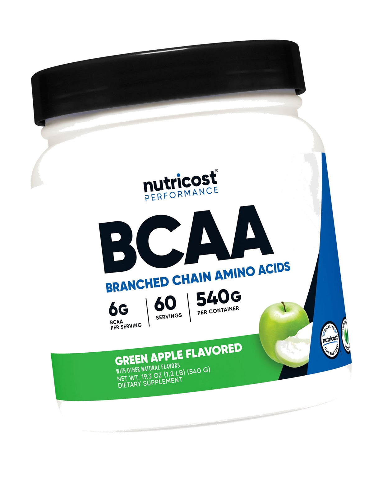 Nutricost BCAA Powder 2:1:1 (Green Apple, 60 Servings)