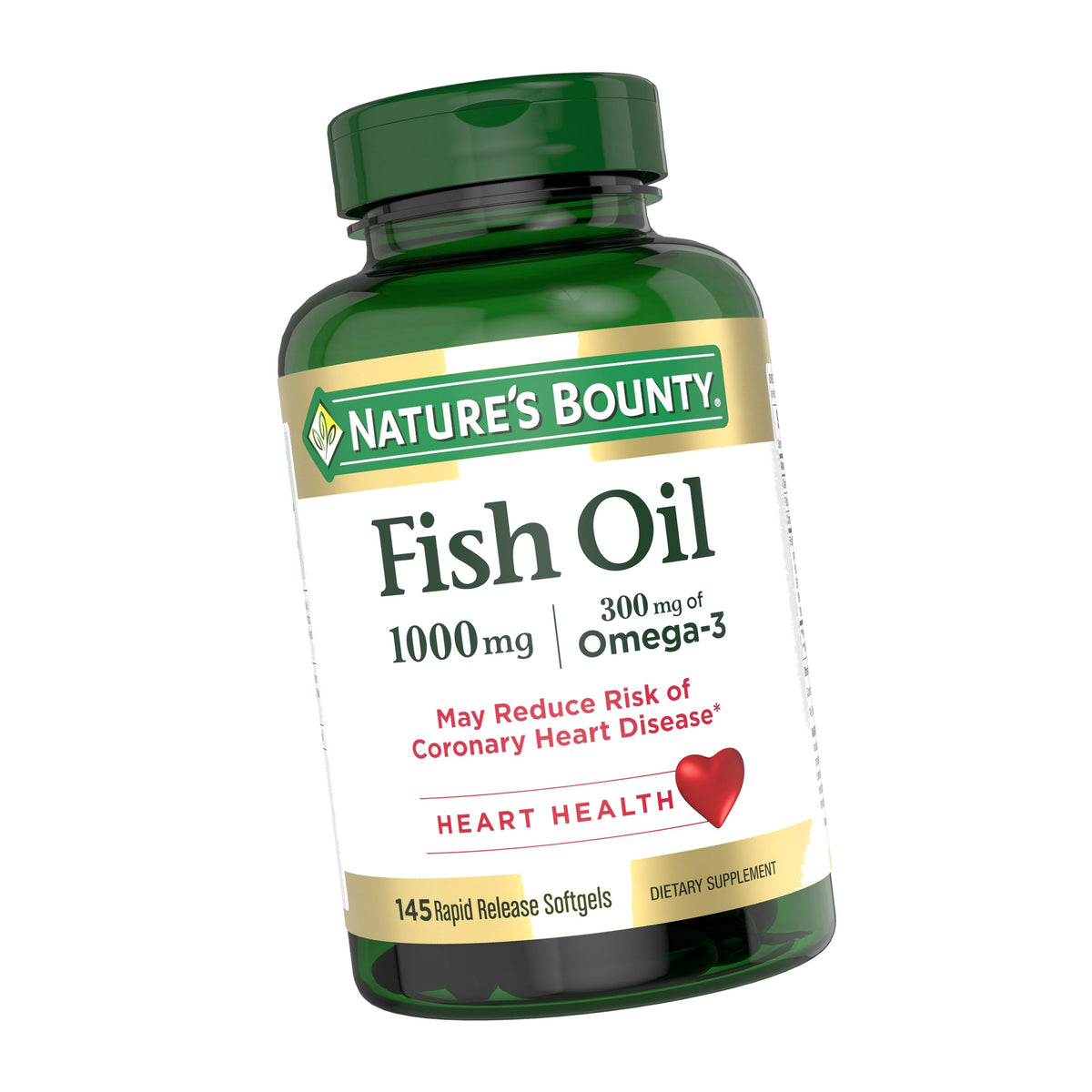 Nature's Bounty Fish Oil, Supports Heart Health, 1000mg, 145 Count