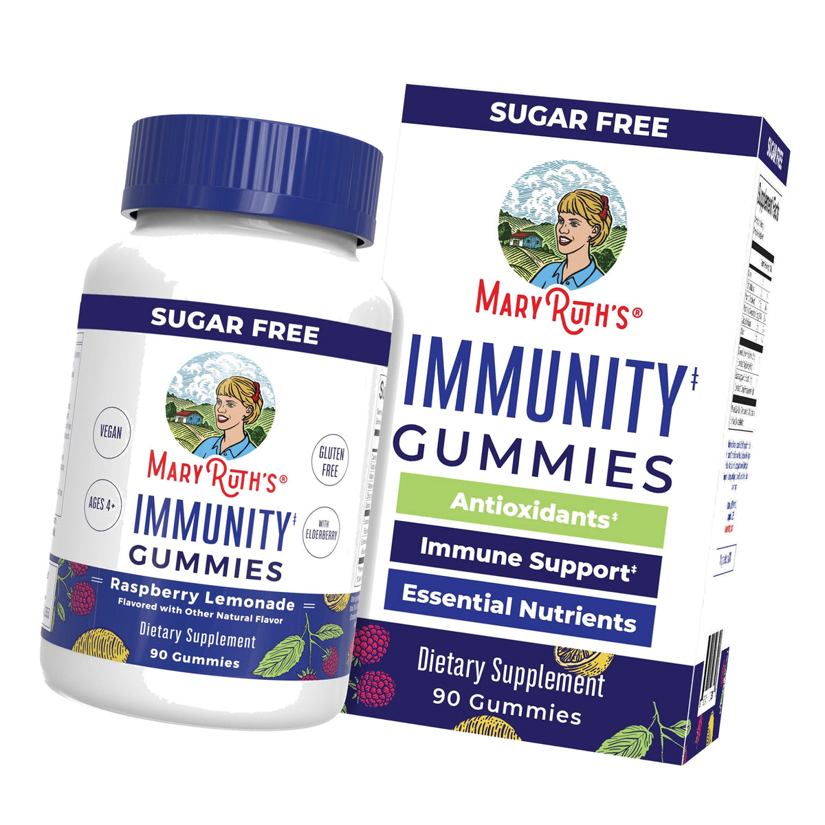 MARYRUTH'S Immunity Gummies for Kids & Adults, Sugar Free, 90 Servings