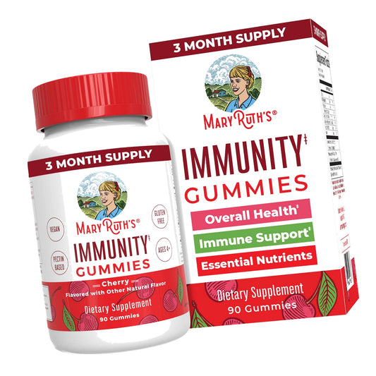 Mary Ruth's 5-1 Immunity Gummies with Elderberry for Kids & Adults | Cherry | Pectin Based | Vegan | 90 Count