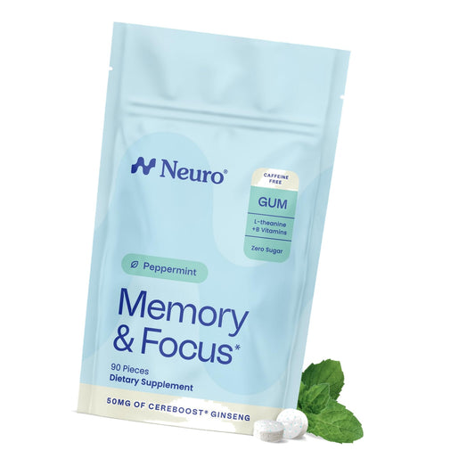 Neuro Memory & Focus Gum, Peppermint, 90 Count