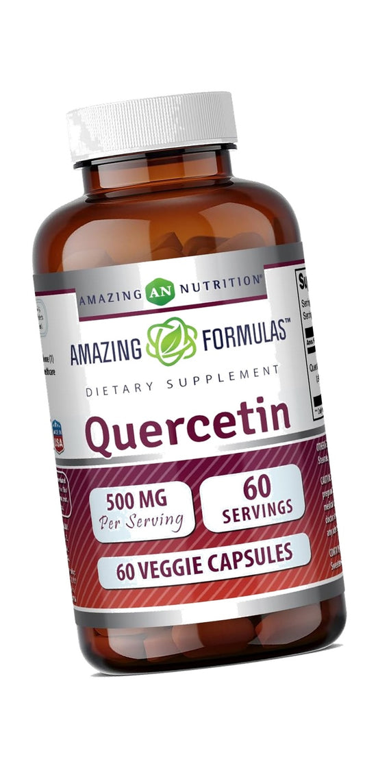 Amazing Formulas Quercetin 500 Mg | Veggie Capsules Supplement | Non-GMO | Gluten-Free | Made in USA (1 Pack | 60 Count)