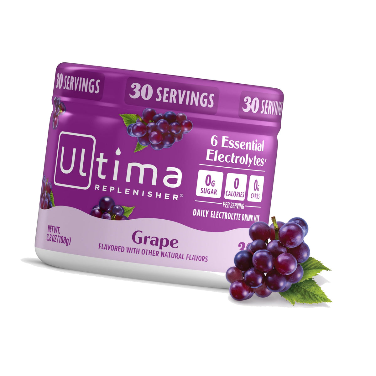 Ultima Replenisher Grape Electrolytes Powder, 30-Serving Canister
