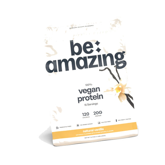 BE AMAZING Vegan Protein Powder, Vanilla, 15 Servings