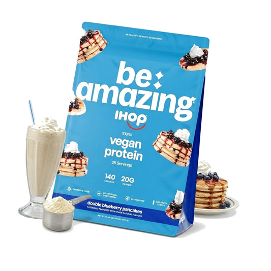 BE AMAZING Vegan Protein Powder, IHOP Double Blueberry Pancake, 25 Servings