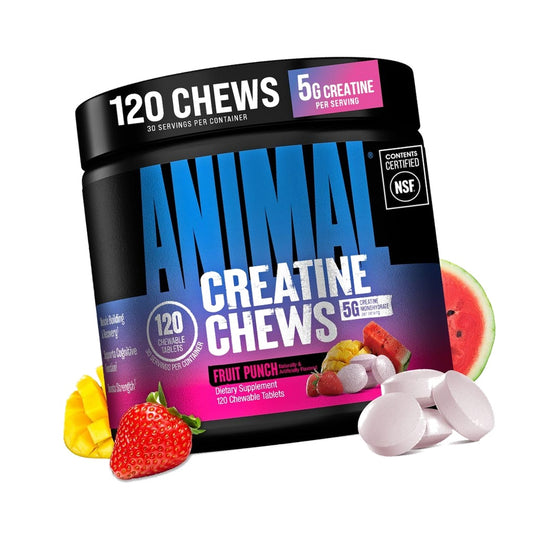 Animal Creatine Monohydrate Chews for Men & Women | Fruit Punch 120 Count