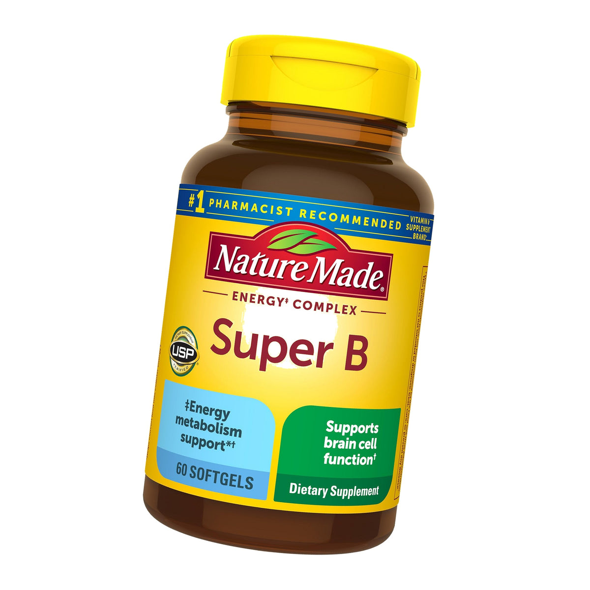 Nature Made Super B Complex Vitamins for Women and Men, 60 Softgels