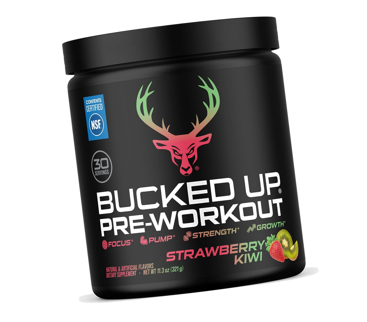 Bucked Up Pre Workout - Best Tasting - 6 Grams Citrulline, 2 Grams Beta Alanine Non Proprietary Blend, Powder (Strawberry Kiwi)