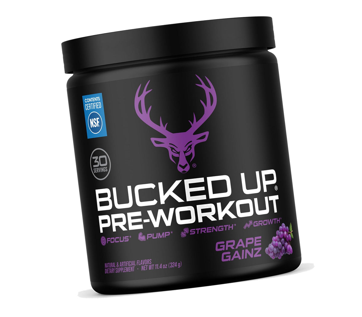 Bucked Up Pre Workout 6 Grams Citrulline, 2 Grams Beta Alanine, and 3 Other Registered trademarked Ingredients (Grape)
