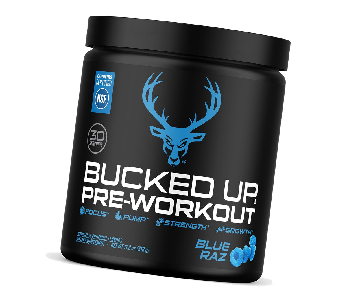 Bucked Up Pre Workout 6 Grams Citrulline, 2 Grams Beta Alanine, and 3 Other Registered trademarked Ingredients (Blue Raz)