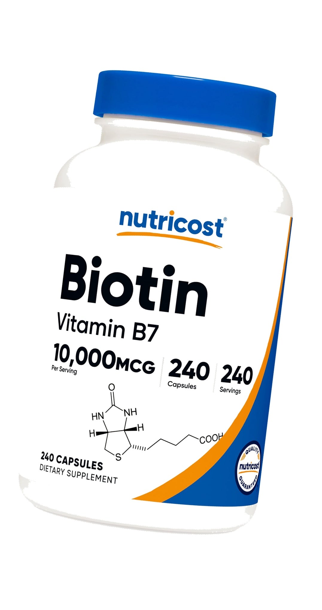 Nutricost Biotin (Vitamin B7) 10,000mcg (10mg), 240 Capsules, Quick Release