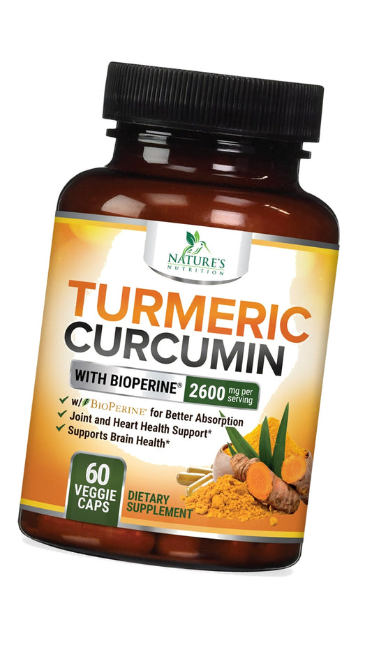Turmeric Curcumin Supplement - 2400mg Organic Turmeric - 95% Curcuminoids & BioPerine Black Pepper Extract for Best Absorption - Natural Vegan Joint & Immune Support, Bottled in USA - 60 Capsules