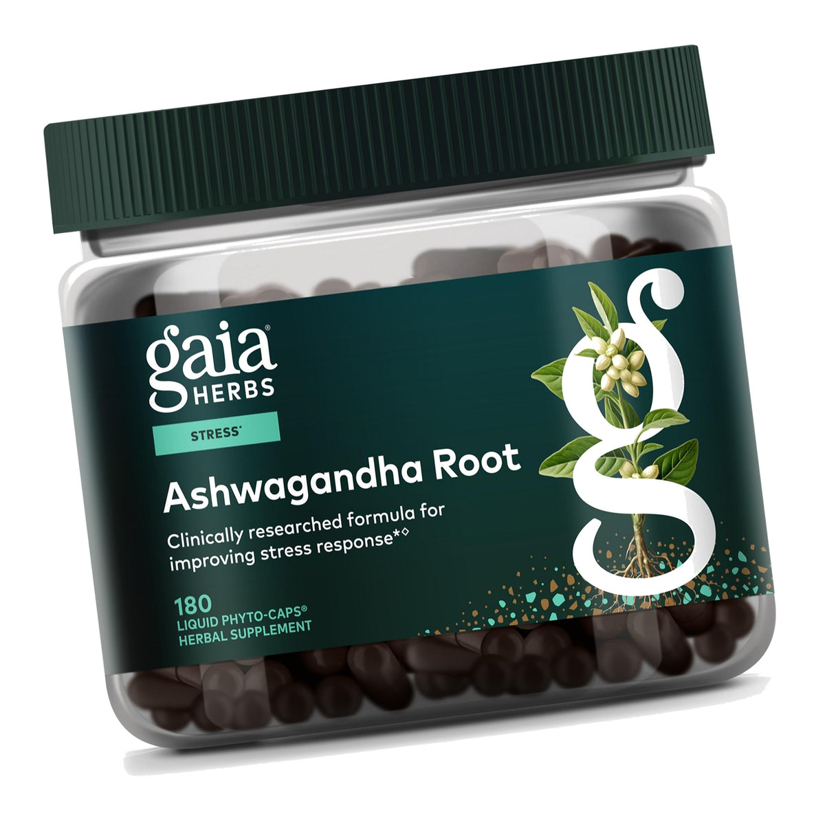 Gaia Herbs Ashwagandha Root 350 mg, 180 Vegan Capsules, 90 Servings