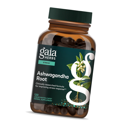 Gaia Herbs Ashwagandha Root 350 mg, 120 Vegan Capsules, 60 Servings