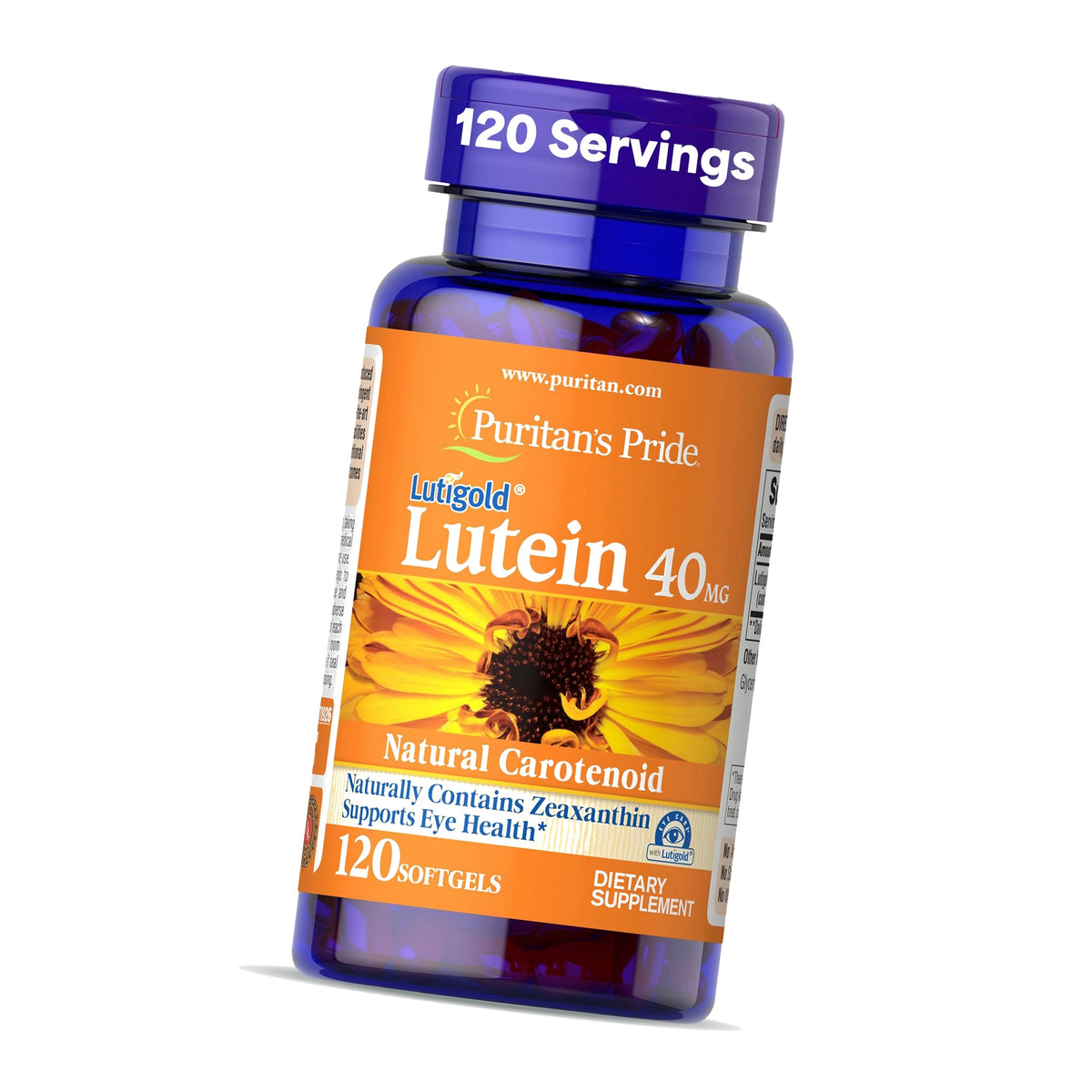 Puritan's Pride Premium Lutigold™ Lutein Carotenoid 40mg with Zeaxanthin for Men and Women, Dietary Supplement for Eye Health Support, 8 Month Supply, 120 Easy-To-Swallow Softgels