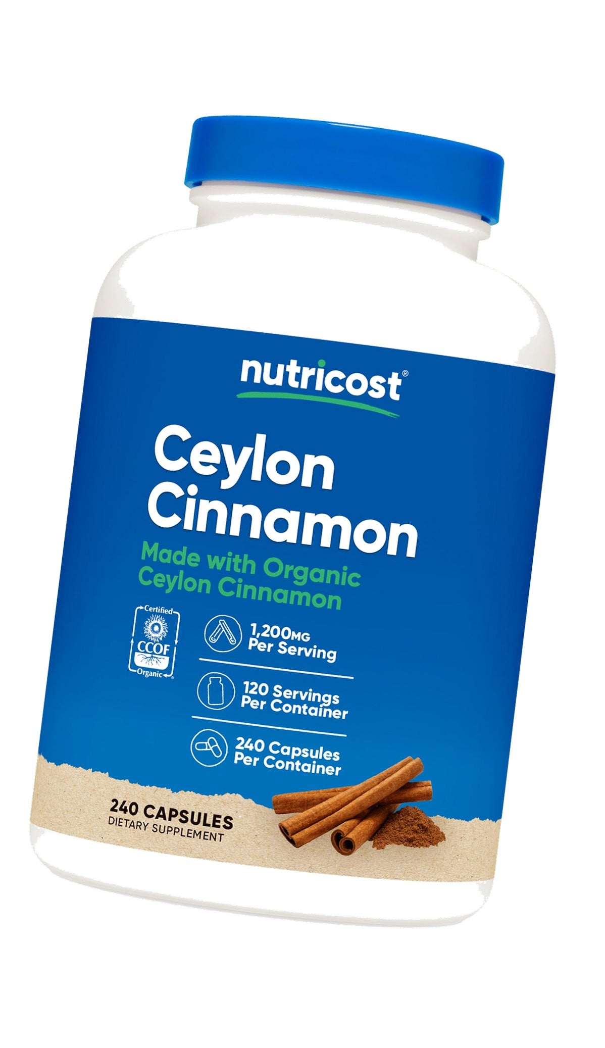 Nutricost Ceylon Cinnamon Capsules (240 Capsules) 1200mg per Serving