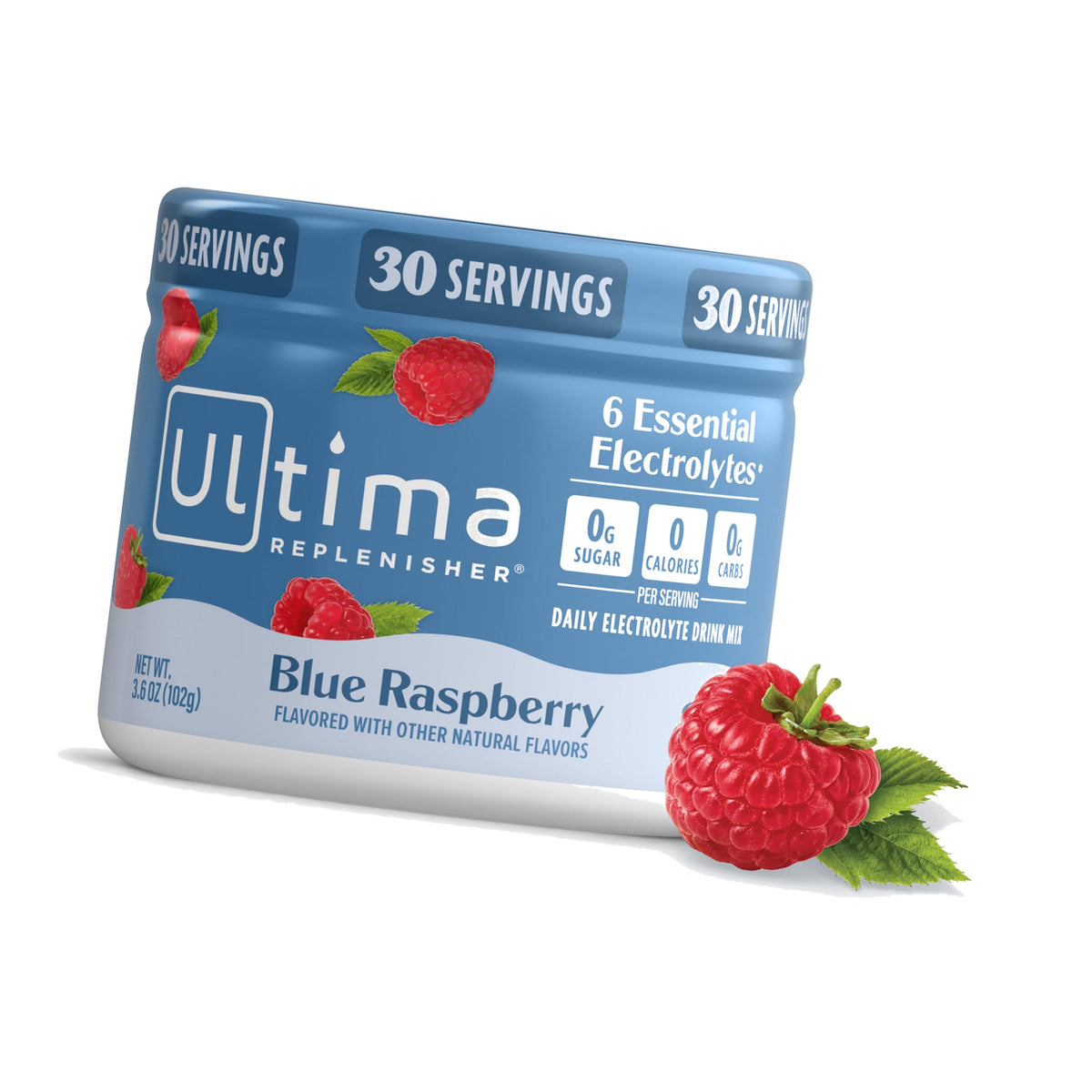 Ultima Replenisher Blue Raspberry Electrolytes Powder, 30-Serving Canister