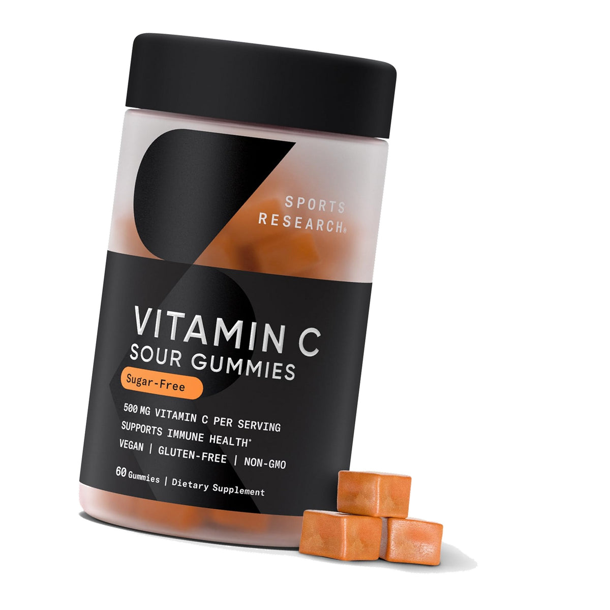 Sports Research® Vitamin C Gummies 500mg, 60 Count (Sour Flavor)