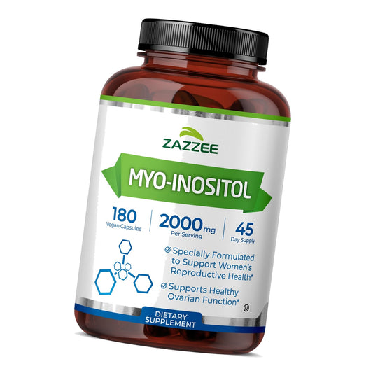 Zazzee Myo-Inositol Capsules, 2000 mg per Serving, 180 Vegan Capsules