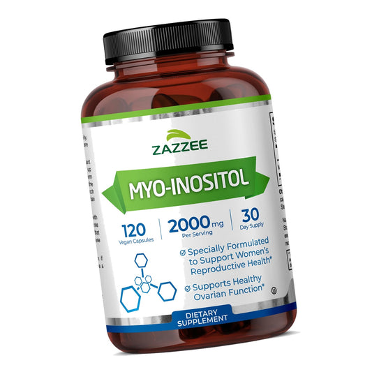 Zazzee Myo-Inositol Capsules, 2000 mg per Serving, 120 Vegan Capsules
