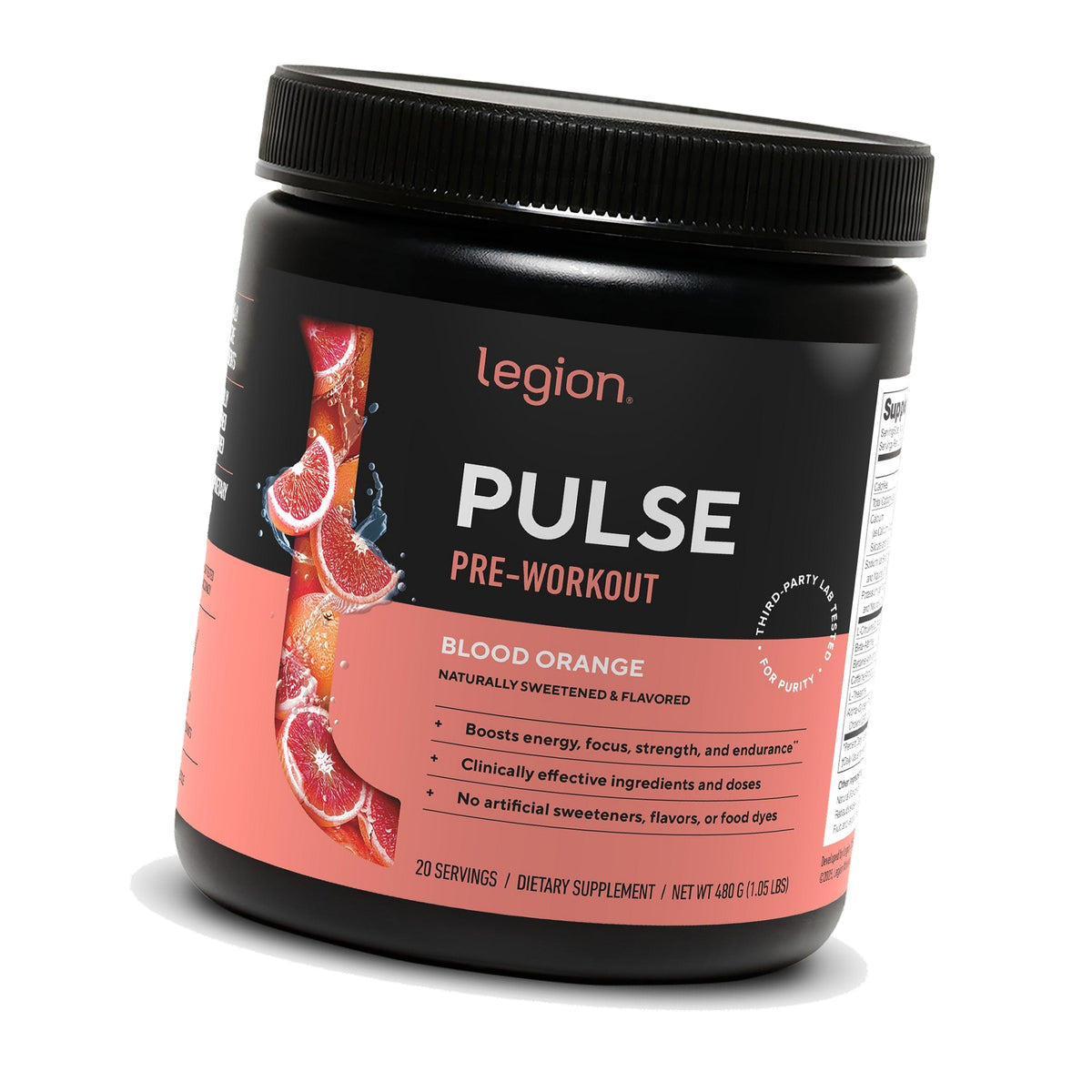 Legion Pulse Pre-Workout, 350mg Caffeine, Nitric Oxide, Blood Orange