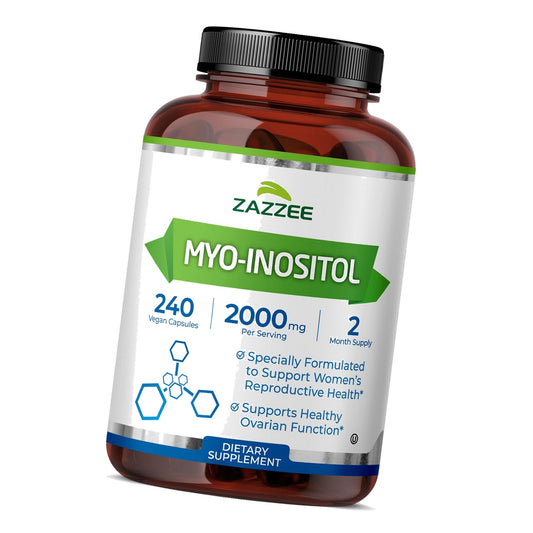 Zazzee Myo-Inositol Capsules, 2000 mg per Serving, 240 Vegan Capsules