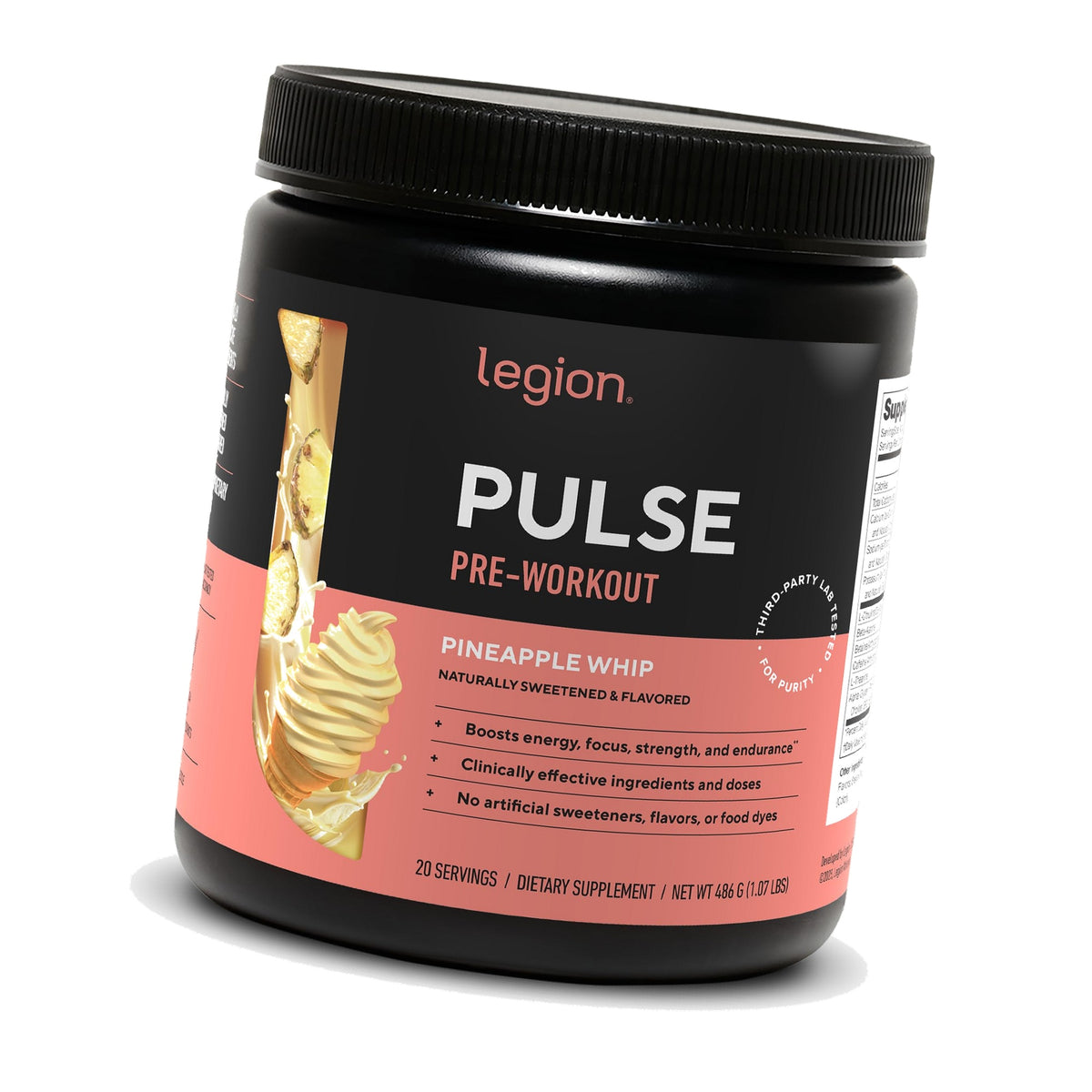 Legion Pulse Pre-Workout, 350mg Caffeine, Nitric Oxide, Pineapple Whip