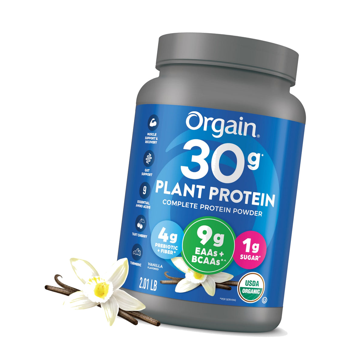 Orgain Organic Vegan 30g High Protein Powder, Vanilla, 2.01 lb