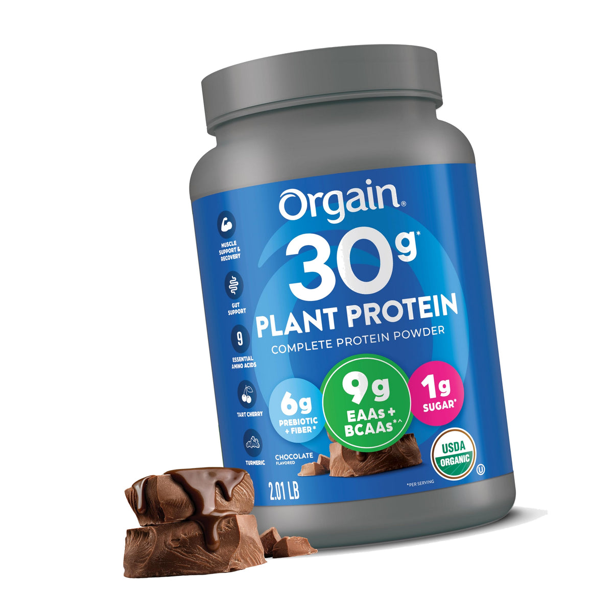 Orgain Organic Vegan 30g High Protein Powder, Chocolate, 2.01 lb