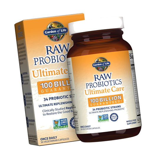 Garden of Life Raw Probiotics Ultimate Care, 100 Billion CFU, 30 Capsules