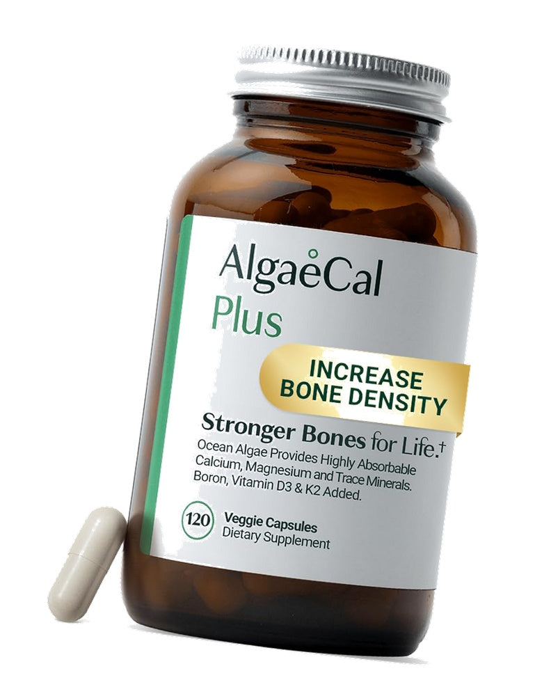 ALGAECAL Plus Calcium Supplement for Bone Density, with D3 K2, 120 Caps