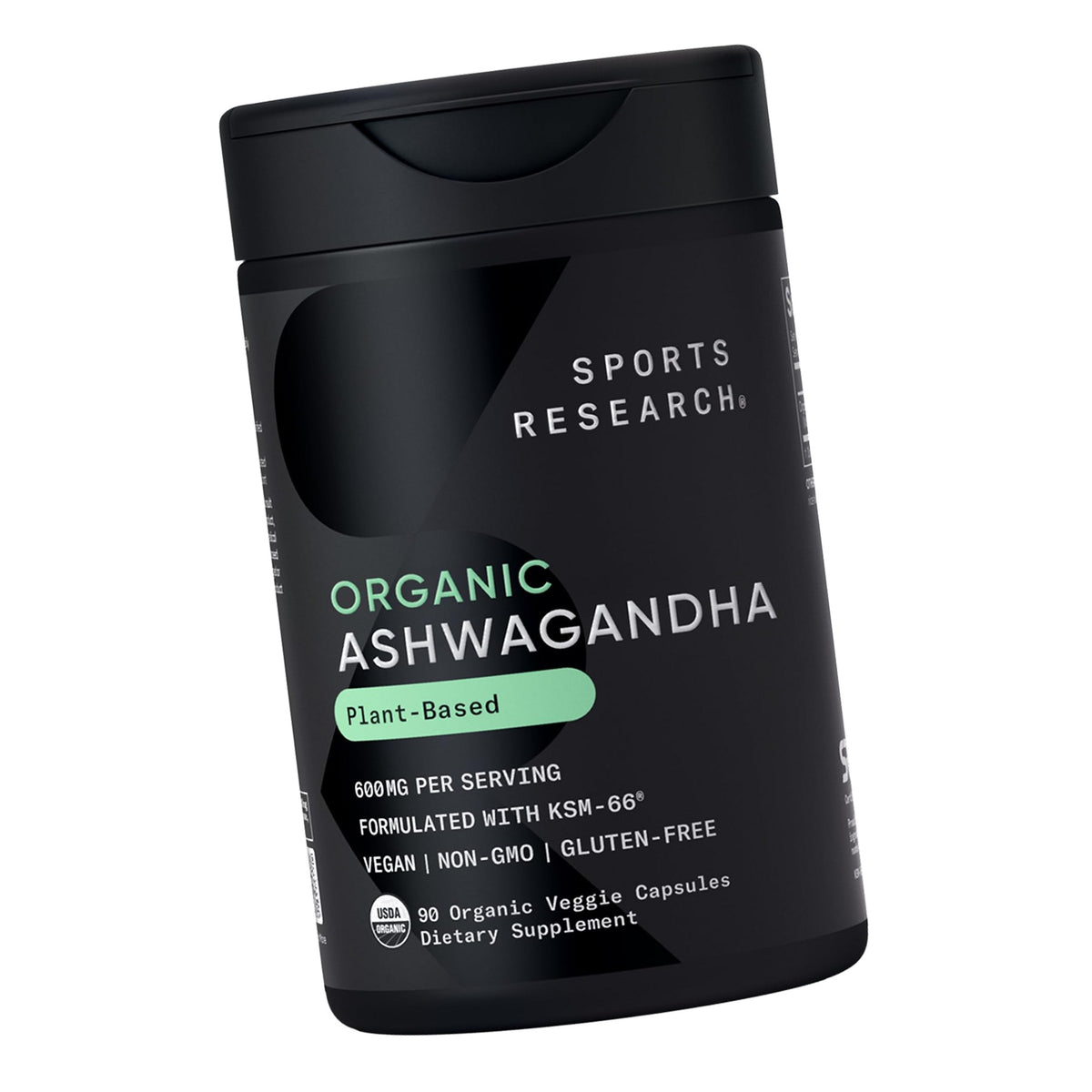 Sports Research® Organic Ashwagandha 600mg w/KSM-66®, 90 Count