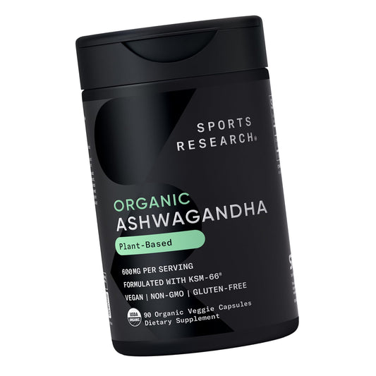 Sports Research® Organic Ashwagandha 600mg w/KSM-66®, 90 Count