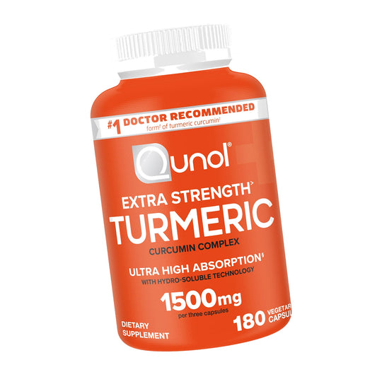 Qunol Turmeric Curcumin 1500mg, Ultra High Absorption Supplement, 180 Count