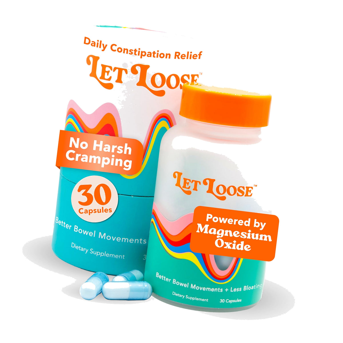 Let Loose Daily Constipation Relief Pills, Debloating for Women (30 Count)