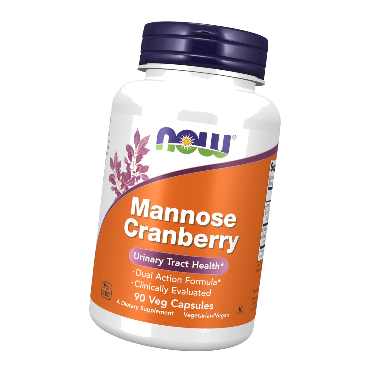 NOW Supplements, Mannose Cranberry, Dual Action Formula*, 90 Veg Caps