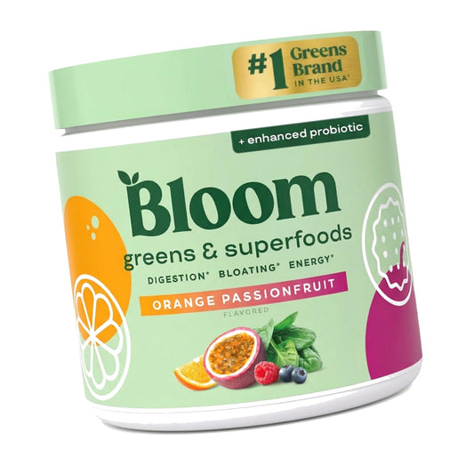 Bloom Nutrition Superfood Greens Powder, Orange Passionfruit, 30 Servings