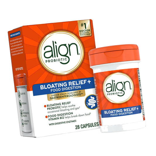 Align Probiotic Bloating Relief + Food Digestion, Probiotics for Women and Men, #1 Doctor Recommended Brand‡, Promotes Digestive Health and Helps Support the Metabolism of Food*, 28 Capsules