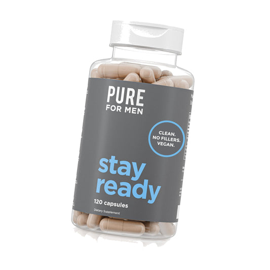 Pure for Men Stay Ready Fiber Supplement Psyllium Husk (120 Vegan Capsules)